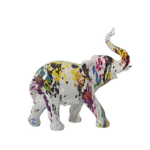 FIGURA ELEFANTE RESINA GRAFITI _30X12X28CM LL60408