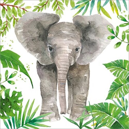 Tropical Elephant 33x33 cm