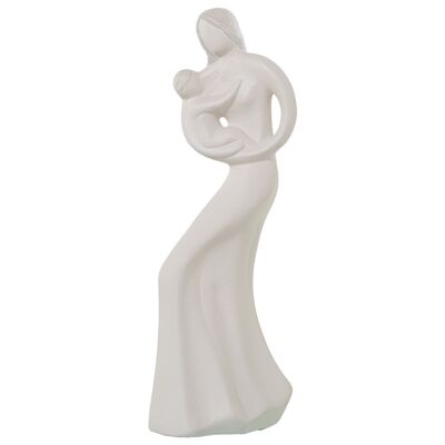FIGURE WOMAN WITH BABY SAND BEIGE CERAMIC _16X14X45CM LL61079