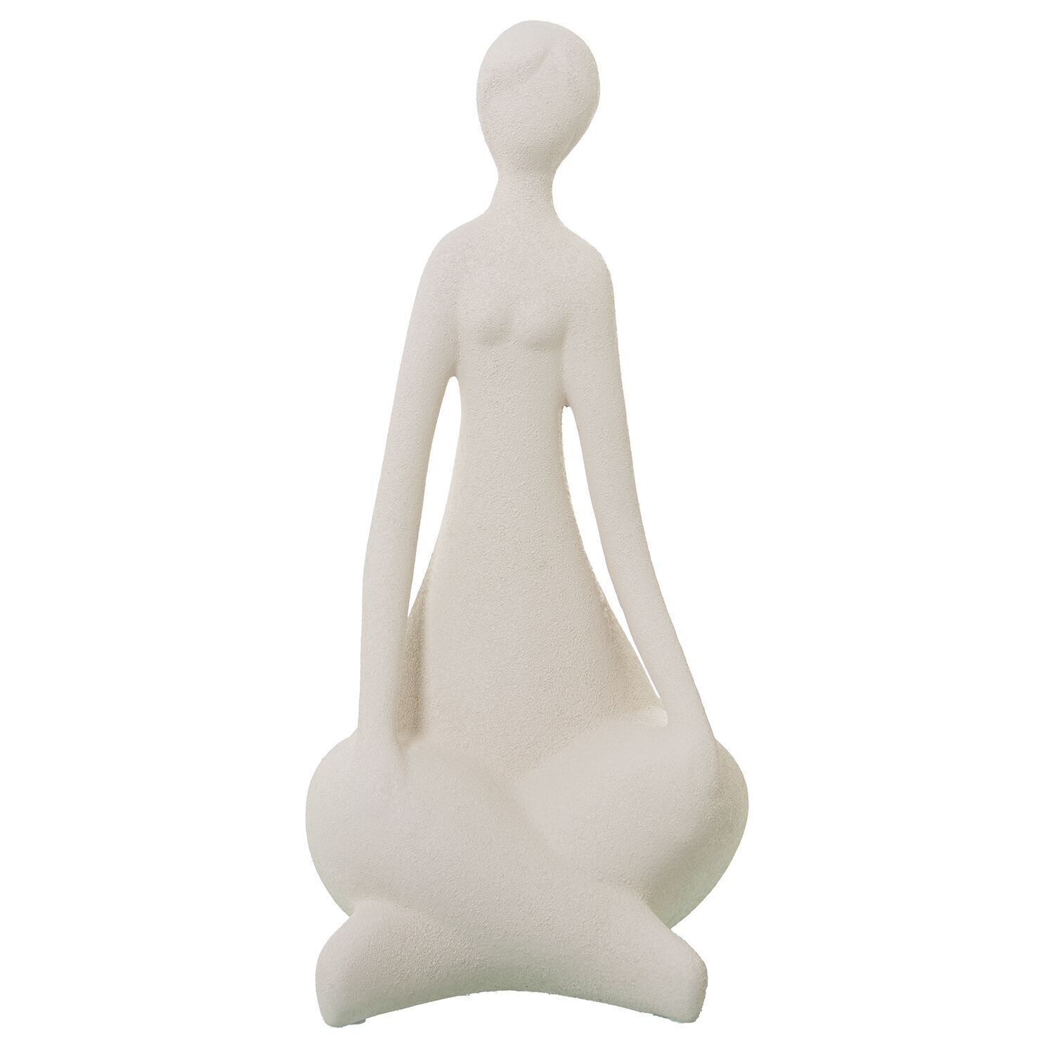 FIGUR DER SITZENDEN FRAU KERAMIK SANDBEIGE _22X27X47CM LL61077