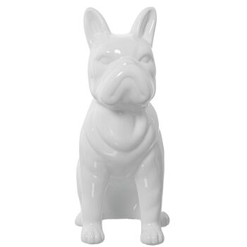 FIGURINE CHIEN EN CÉRAMIQUE BLANC BRILLANT _14X26X33CM LL61046 3