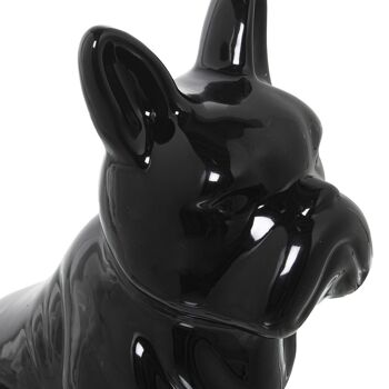 FIGURINE CHIEN EN CÉRAMIQUE NOIR BRILLANT _14X26X33CM LL61045 2