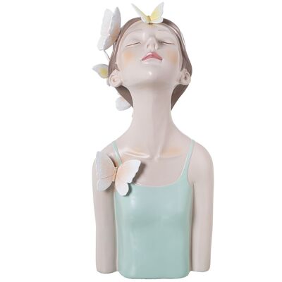 FIGURINE RÉSINE 60CM TORSE FILLE/PAPILLONS _27X26X60CM LL50447