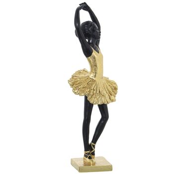 FIGURINE RÉSINE DANSEUSE OR/NOIR _10X9X30CM LL50463 1