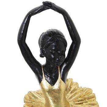 FIGURINE RÉSINE DANSEUSE OR/NOIR _10X9X30CM LL50463 2