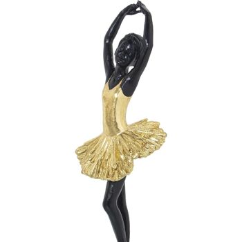 FIGURINE RÉSINE DANSEUSE OR/NOIR _10X9X30CM LL50463 4