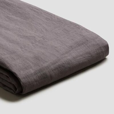 Charcoal Grey Linen Duvet Cover - Double