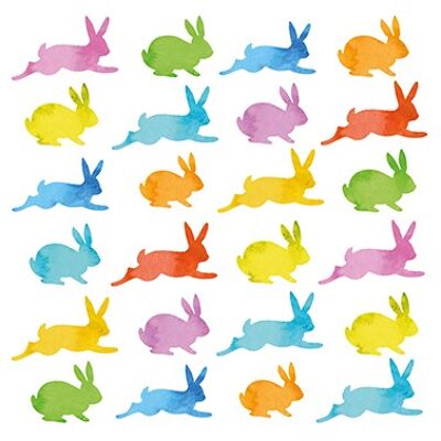 Watercolor bunnies 33x33 cm