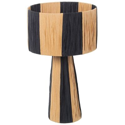 RAFFIA/BLACK METAL/NATURAL TABLE LAMP, 1XE27 MAX.60W _25X25X41CM LL76163