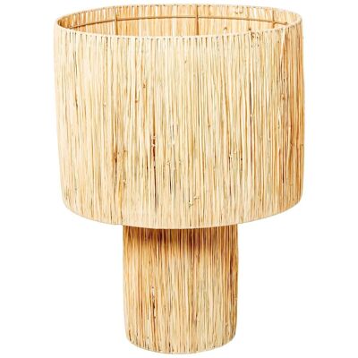 NATURAL RATTAN TABLE LAMP, 1XE27 MAX.40W, CABLE:250CM _°40X55CM BASE:°18.5X25CM LL34791