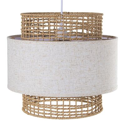 METAL/ROPE/LINEN CEILING LAMP, 1XE27 MAX.60W NOT INCLUDED _35X35X31CM LL76171
