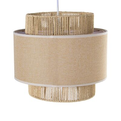 METAL/ROPE/LINEN CEILING LAMP, 1XE27 MAX60W NOT INCLUDED _30X30X26CM LL76170