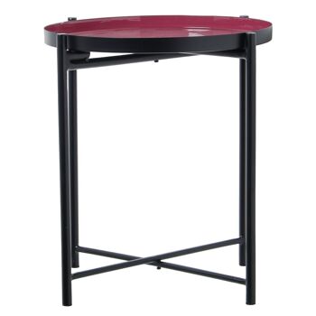 TABLE AUXILIAIRE EN MÉTAL ÉMAIL FONCÉ/NOIR _°50X52CM LL75897 2