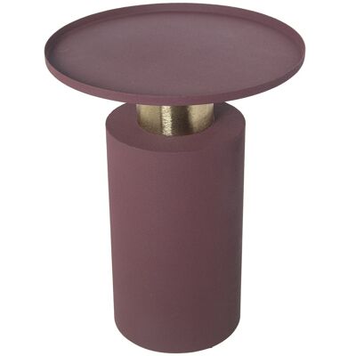 TABLE AUXILIAIRE EN MÉTAL ÉMAIL VIOLET/DORÉ _°36X46CM LL67823