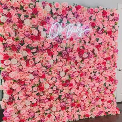 mur de fleurs - décoration de mariage - décoration murale - mur de roses