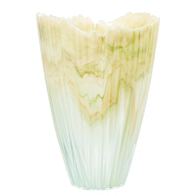 GLASS VASE 30CM CREAM _°21X30CM BASE:°9CM LL16592