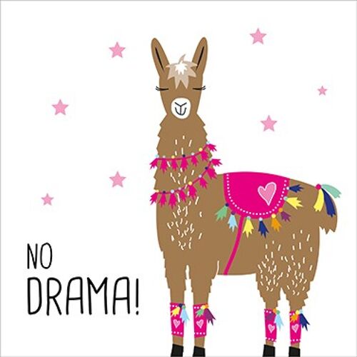 Drama Llama white 33x33 cm