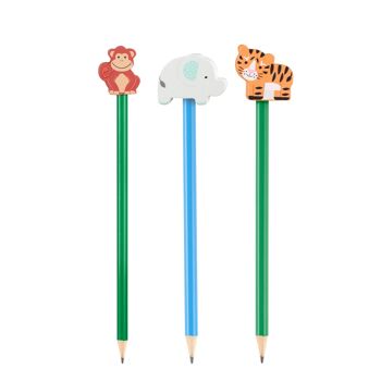 NEW ! Crayons en bois animaux de la jungle 1