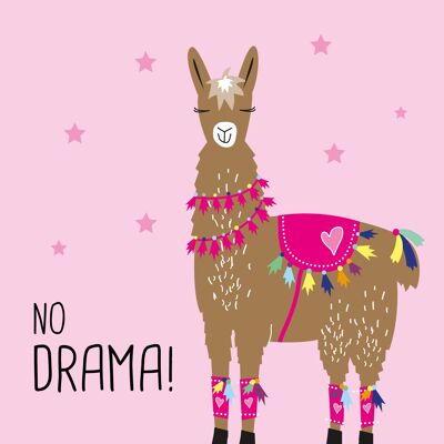 Drama Llama pink 33x33 cm