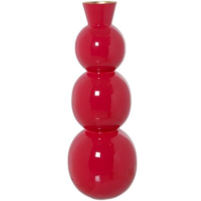 ROTE EMAILLE METALLVASE _°18X50CM LL67812