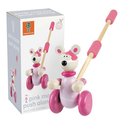 Pink Mouse Boxed Push Along