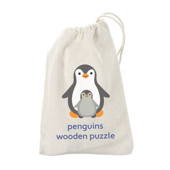 Puzzle en bois Pingouins 4