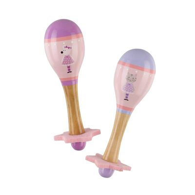 Pink Mouse & Cat Maraca Set  