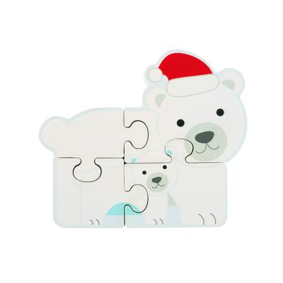 Puzzle in legno con orsi polari