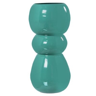 VASO IN METALLO SMALTO VERDE _°14X27CM LL75886