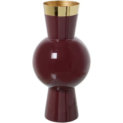 VIOLET/GOLD ENAMEL METAL VASE _°15X32CM LL67821