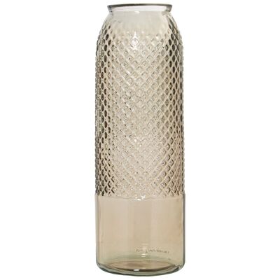 RECYCLED GLASS VASE 45CMLIGHT BROWN °15X45CM LL11019