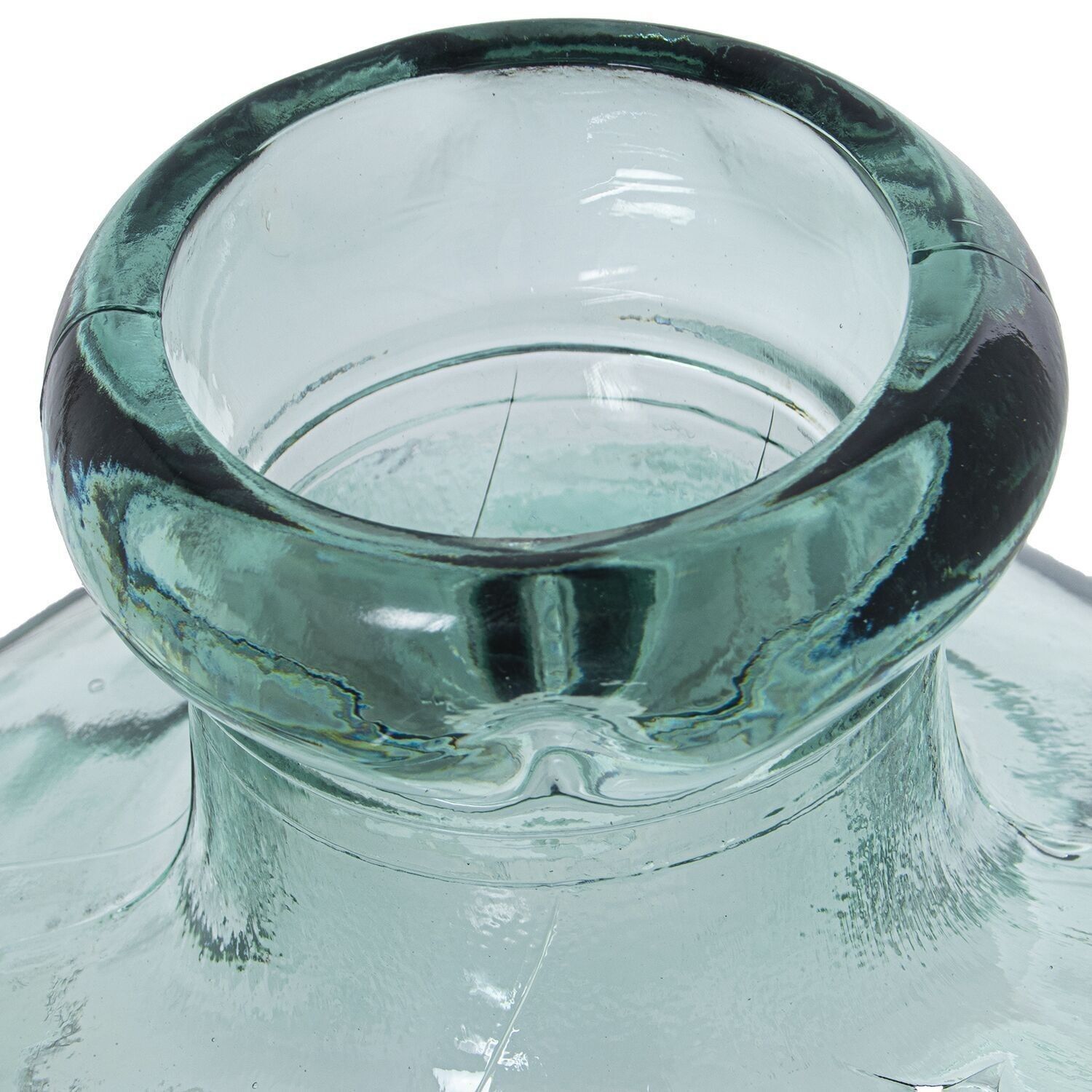 VASE AUS RECYCELTEM GLAS 50CM TRANSPARENT UNREGELMÄSSIG _°45X50CM MUND:°8CM 39600CC LL11115