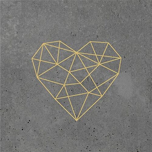 Geometric Heart cement 33x33 cm