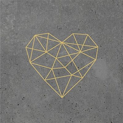 Geometric Heart cement 33x33 cm