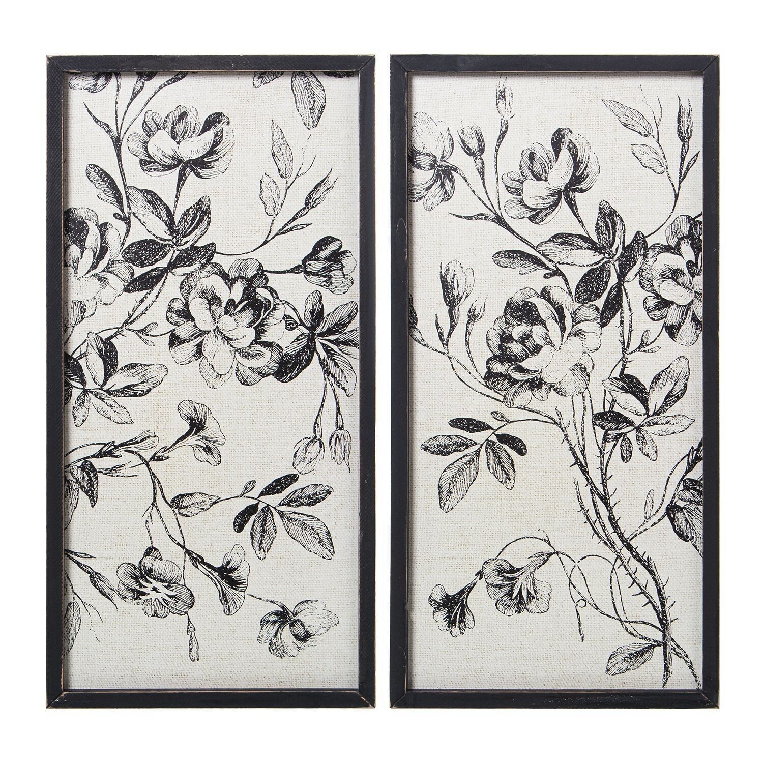 LEINWANDBILD 30X60CM BLUMEN MIT SCHWARZEM HOLZRAHMEN _30X60X1,8CM LL69170