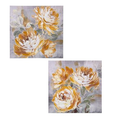 CANVAS PICTURE 40X40CM ASSORTED FLOWERS _40X40X3CM LL69184