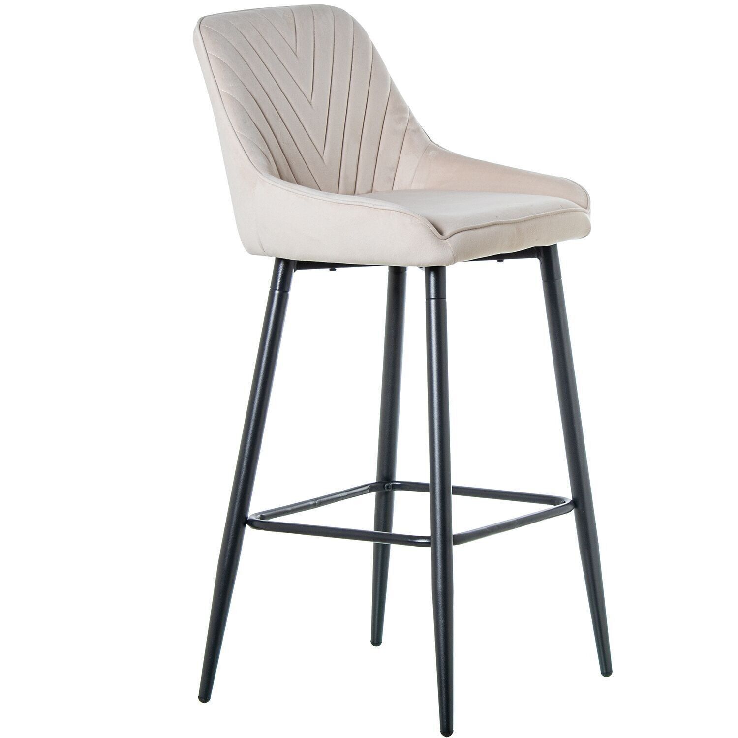 BEIGER SAMT-METALLBEINHOCKER _45X56X102CM HOCH.SITZ:72CM LL61178