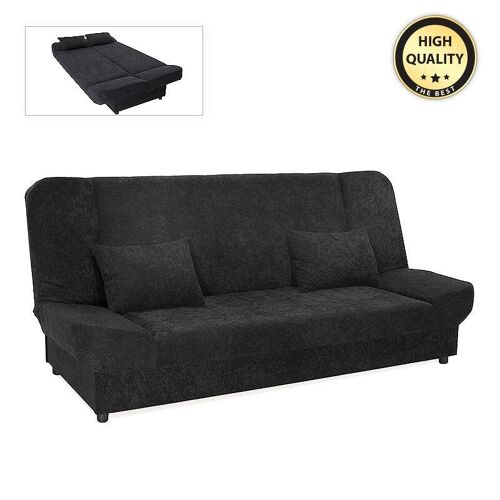 Sofa/Bed LANA 3 Seater Black 200x90x95cm