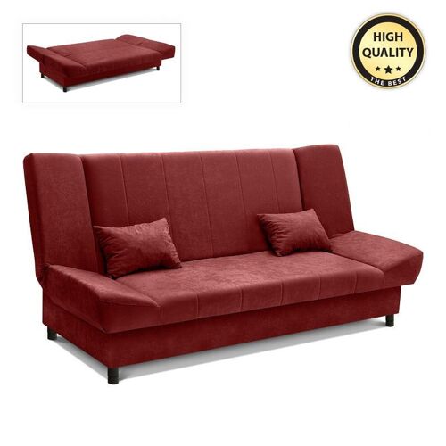 Sofa/Bed AMORE 3 Seater Burgundy 200x90x95cm
