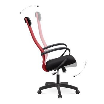 Chaise de Bureau SEMPER Mesh Rouge/Noir 6