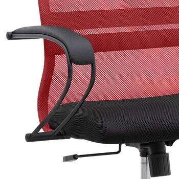 Chaise de Bureau SEMPER Mesh Rouge/Noir 8