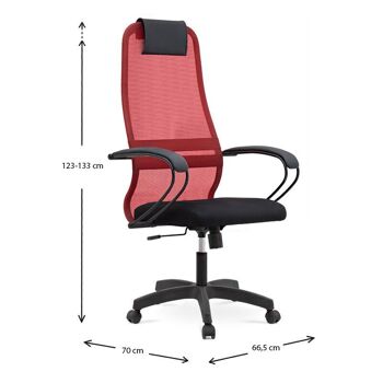 Chaise de Bureau SEMPER Mesh Rouge/Noir 9
