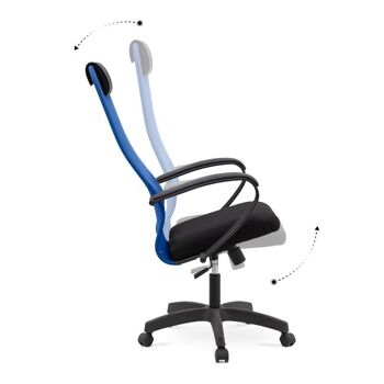 Chaise de Bureau SEMPER Mesh Bleu/Noir 6