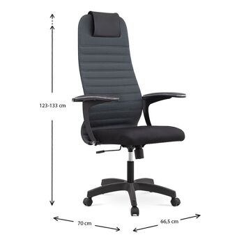 Chaise de bureau MASTER Gris/Noir 66,5x70x123/133cm 9
