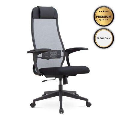 Office Chair JUSTIN Black/Grey 66.5x70x111.8/133cm