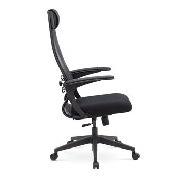 Chaise de Bureau JUSTIN Noir/Gris 66,5x70x111,8/133cm 5