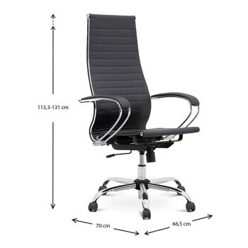 Chaise de Bureau PETER Noir 66,5x70x118/130cm 10