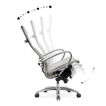 Chaise de Bureau CHARMANT Blanc 70x70x124/134cm 6