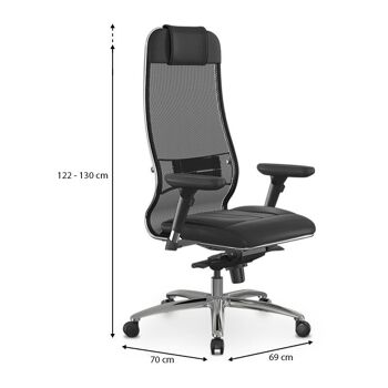 Chaise de Bureau TANOS Noir 69x70x122/130cm 12