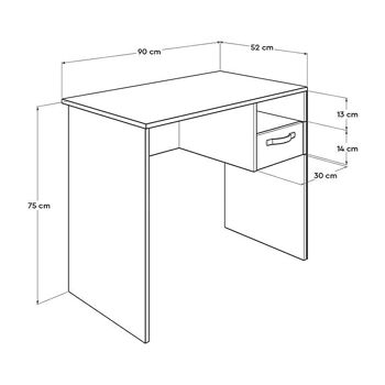 Bureau TEMPO Light Sonoma 90x52x75cm 7